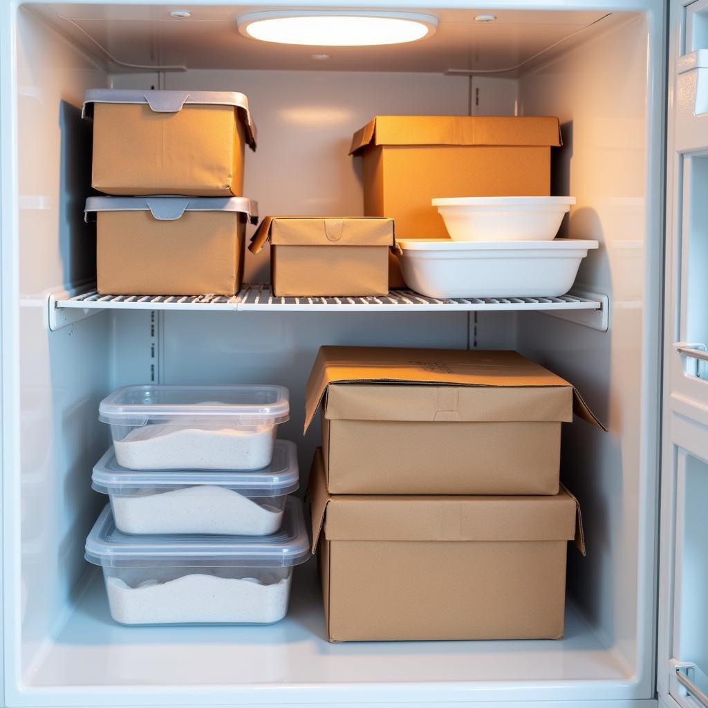 Organized Freezer with Frozen Food