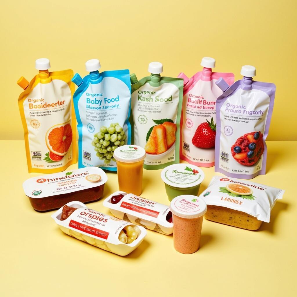 Assortment of frozen organic baby food