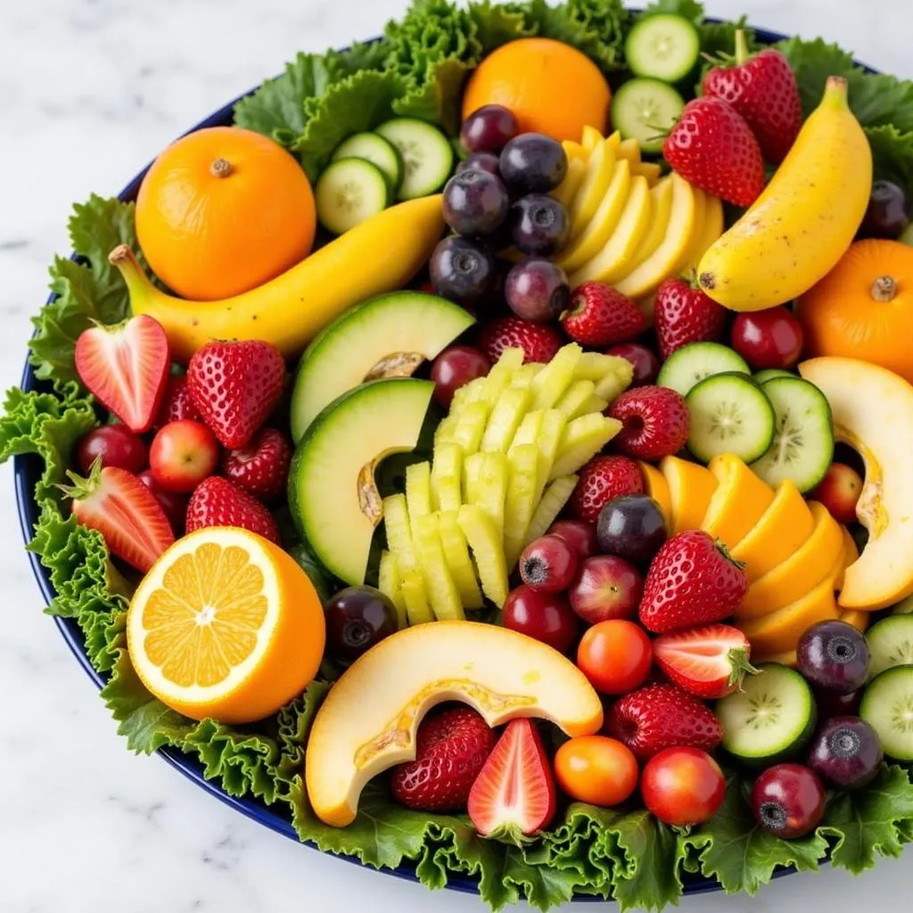 Platter of Fruit and Vegetable Cutouts