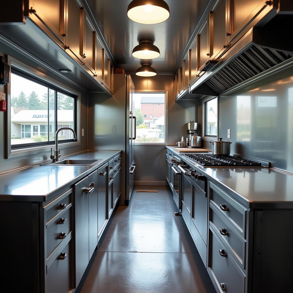 Modern Food Trailer Kitchen Interior