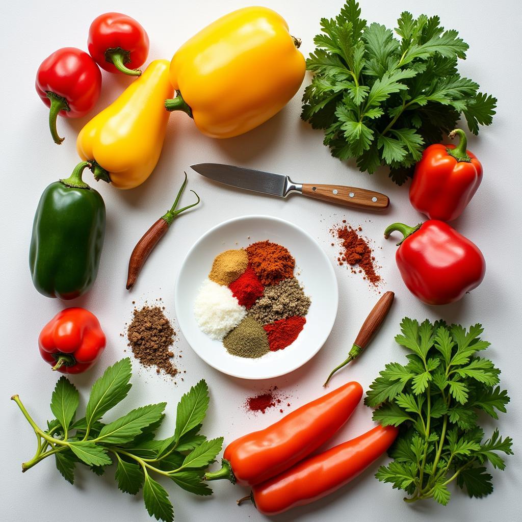 A variety of fresh ingredients used in gabo food