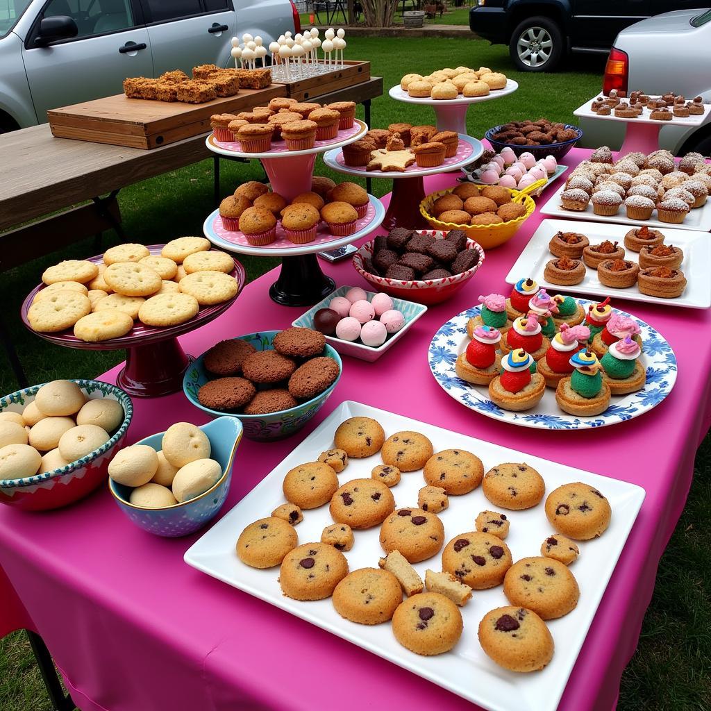 Assortment of Baked Goods at a Garage Sale