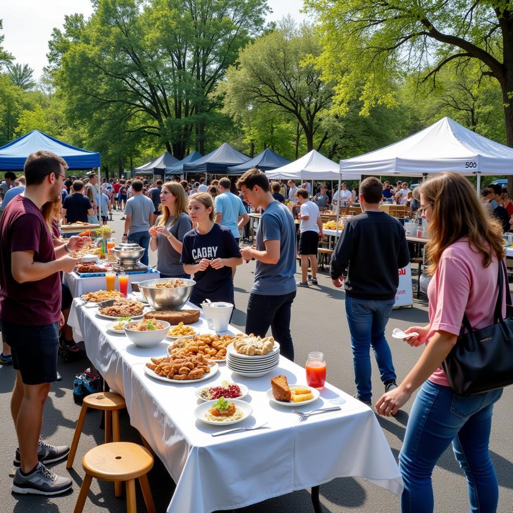 Successful Food Setup at a Garage Sale