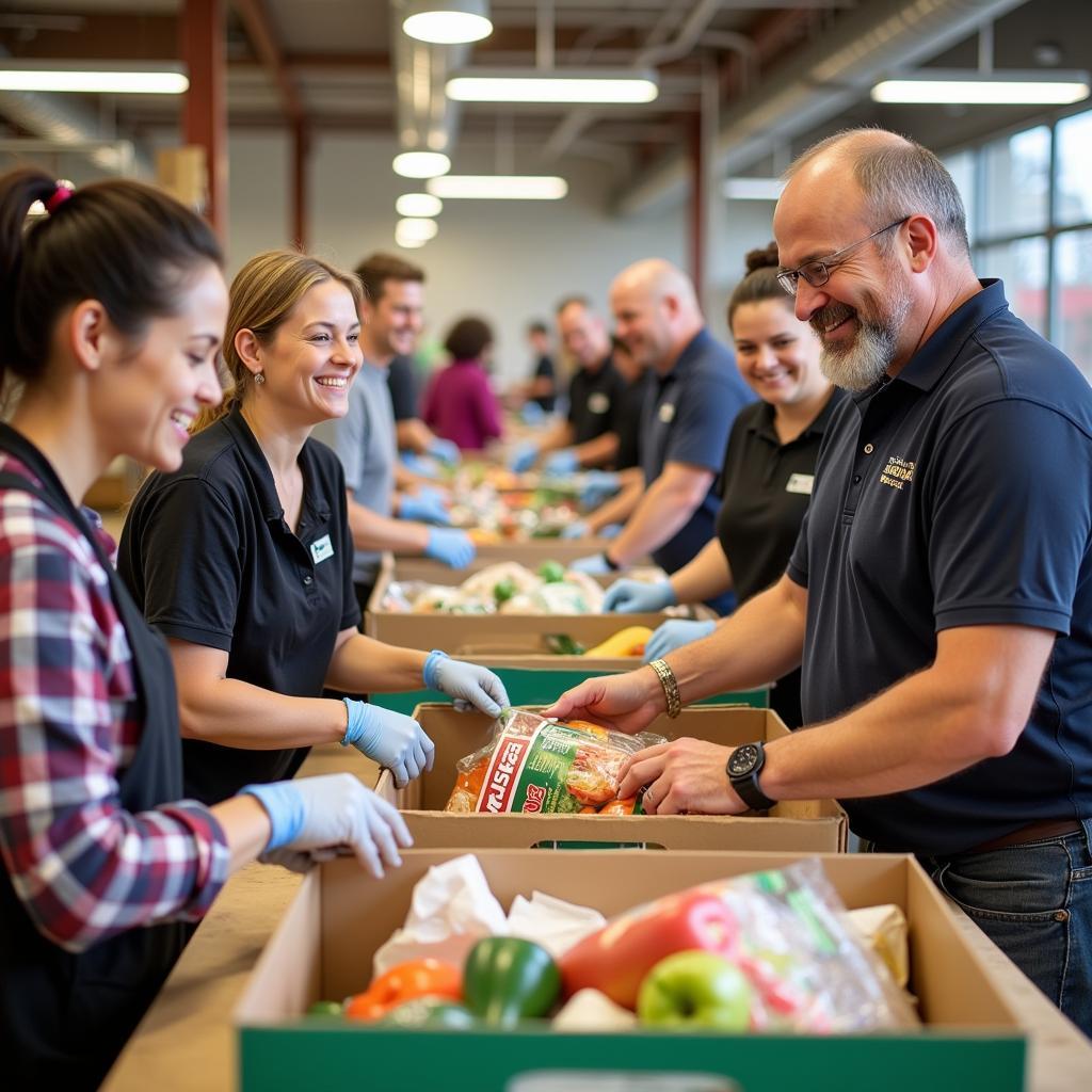 Volunteers at the Garden City Food Bank