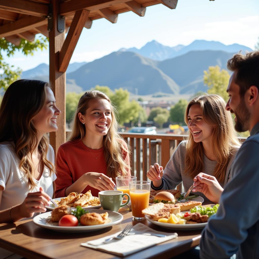 Family Enjoying Outdoor Dining in Garden City Utah