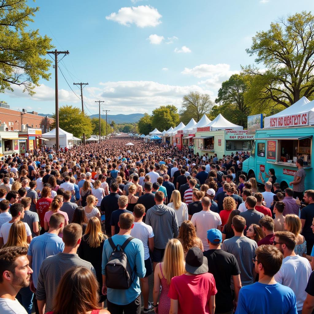 Crowds enjoying the Gardner Food Truck Festival