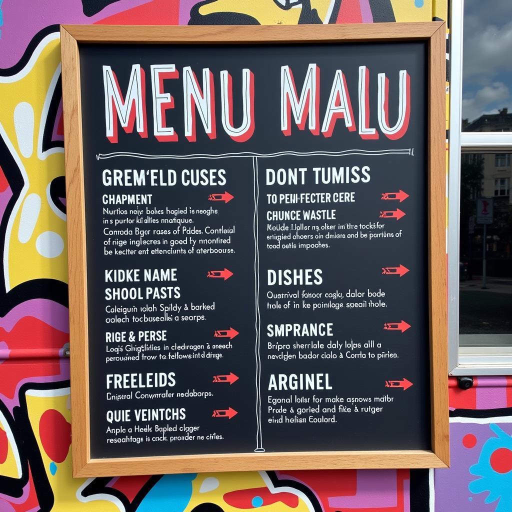 Creative Menu Board of a Gastro Graffiti Food Truck