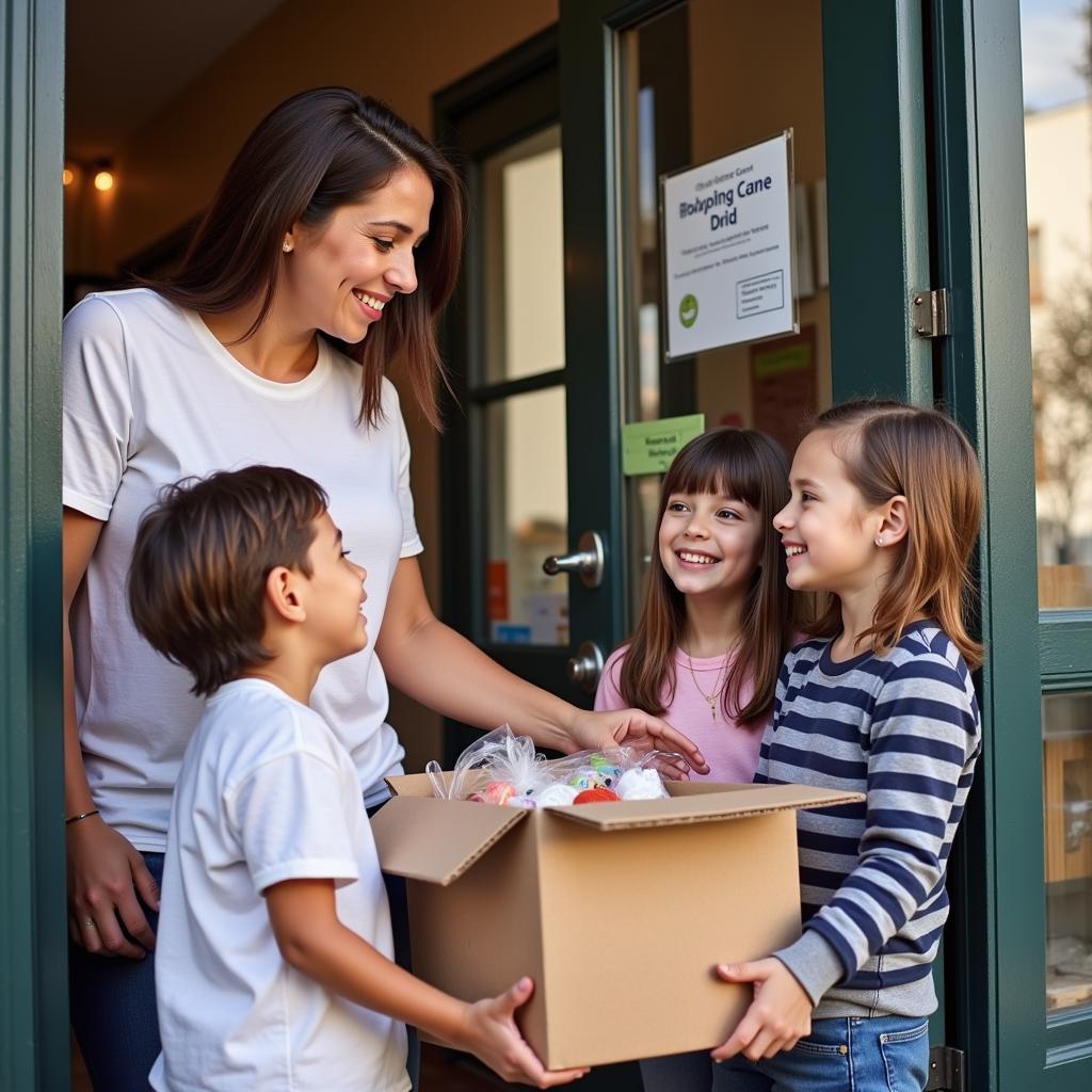 A Family Receiving Food Assistance in Gaylord