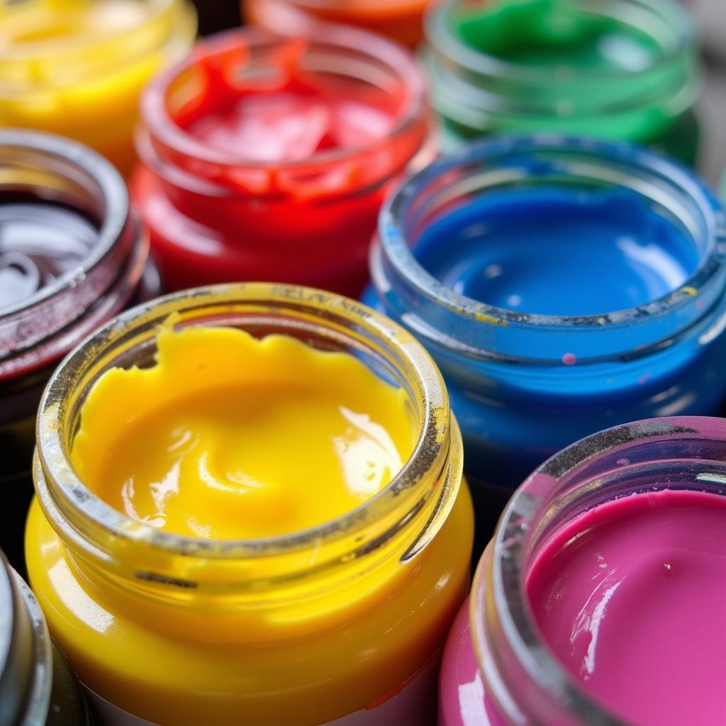 Close-Up of Gel Food Colouring Bottles