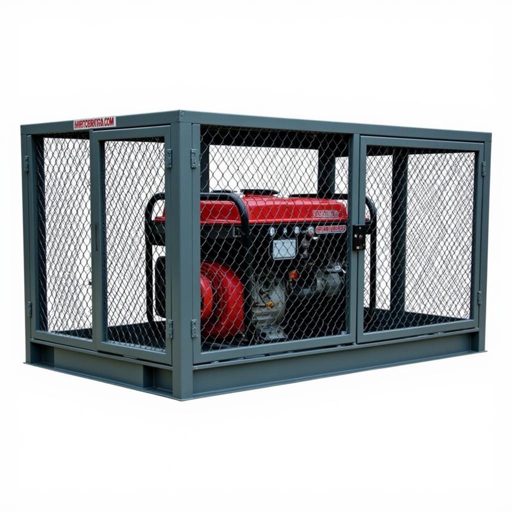 Generator cage protecting a food truck generator