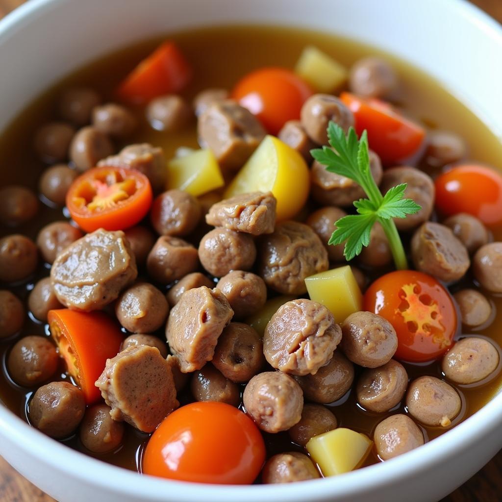 Gently cooked dog food in a bowl