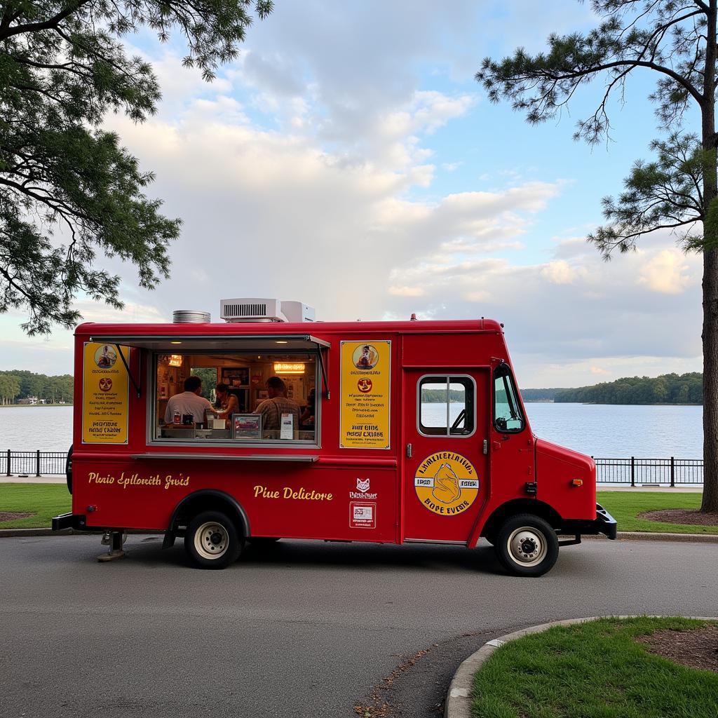 Food truck parked by the Savannah Riverfront