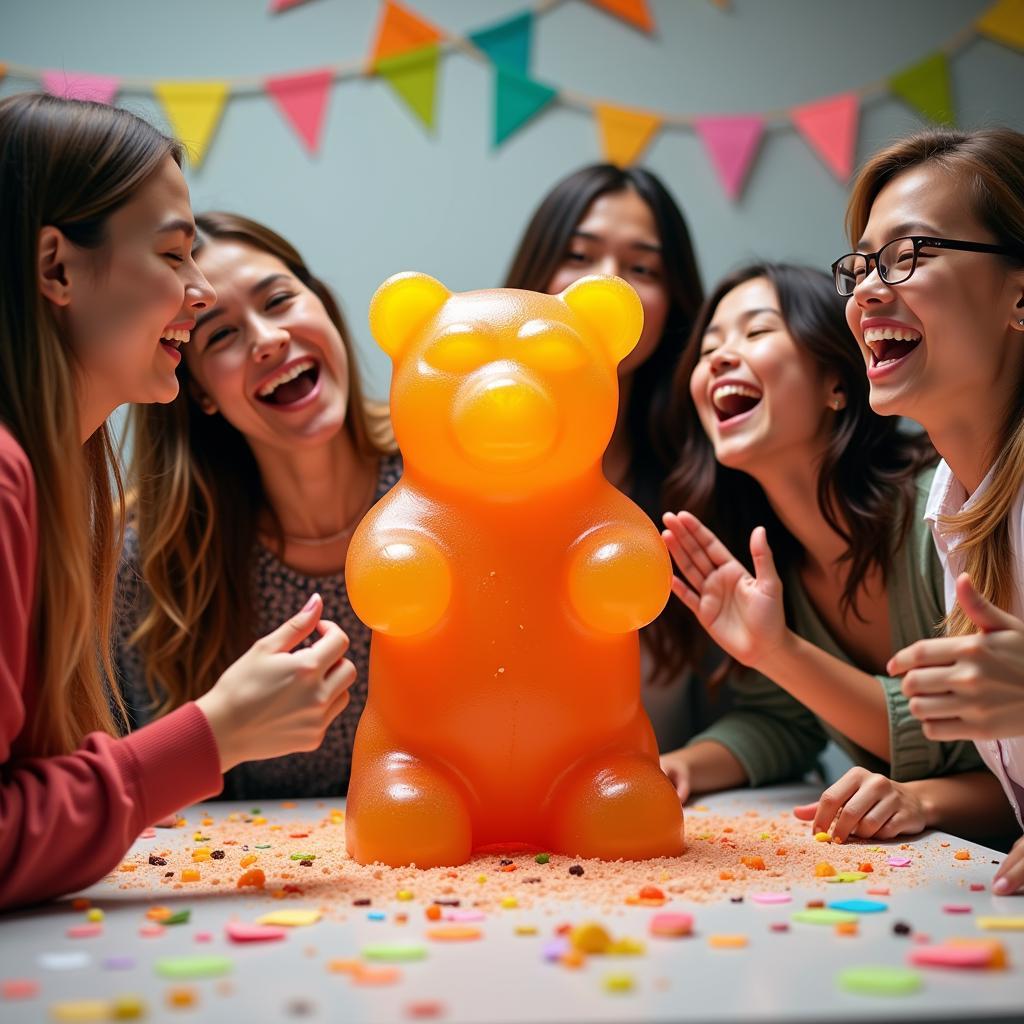 Giant Gummy Bear Challenge on Social Media