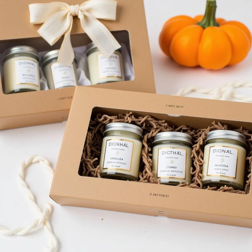 Gift set of food scented candles