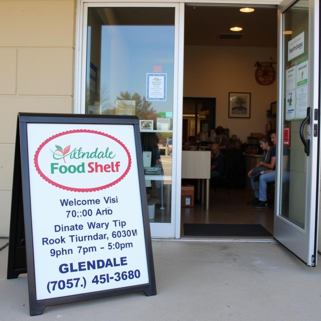 The exterior of the Glendale Food Shelf building.