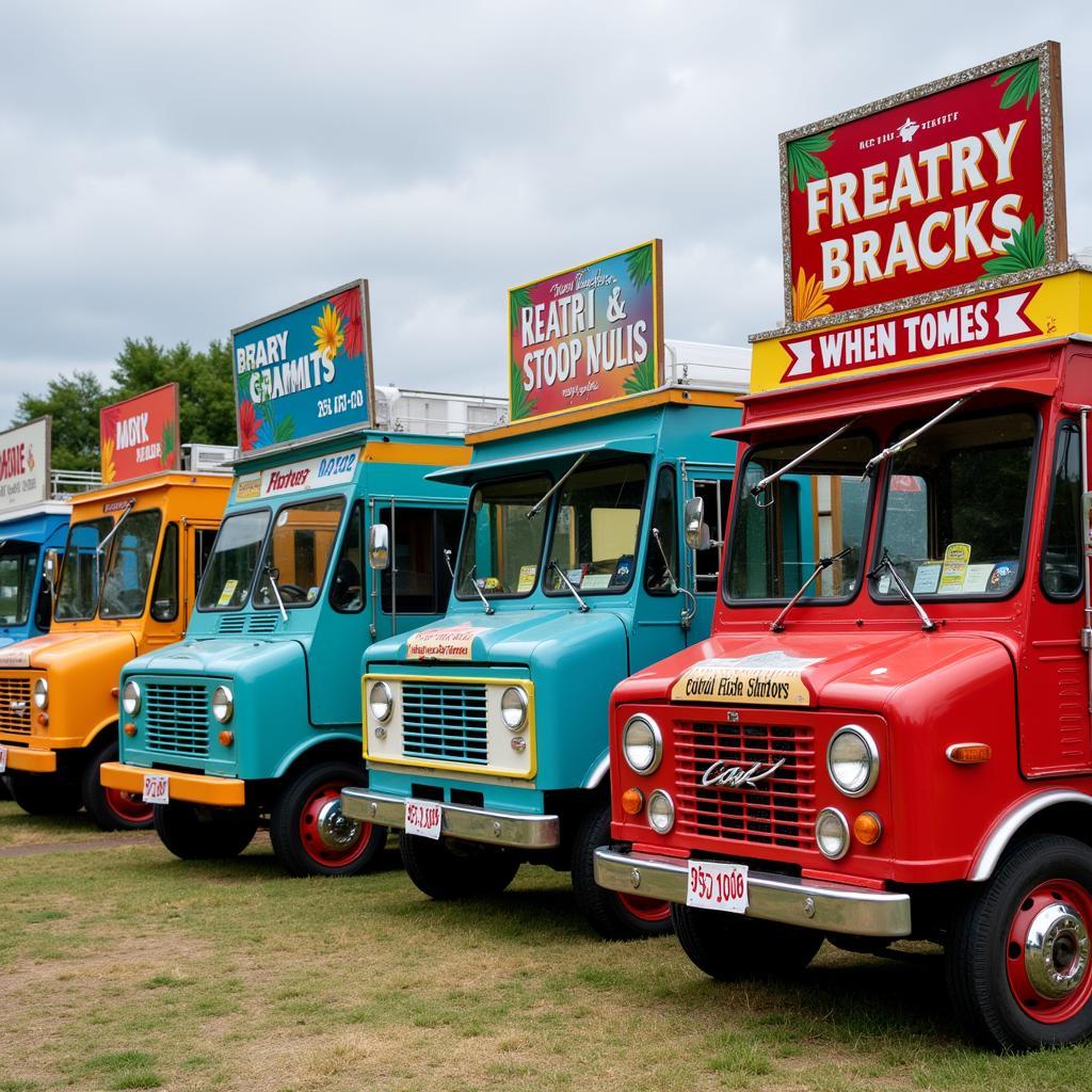 An array of food trucks at the Glenside Food Truck Festival