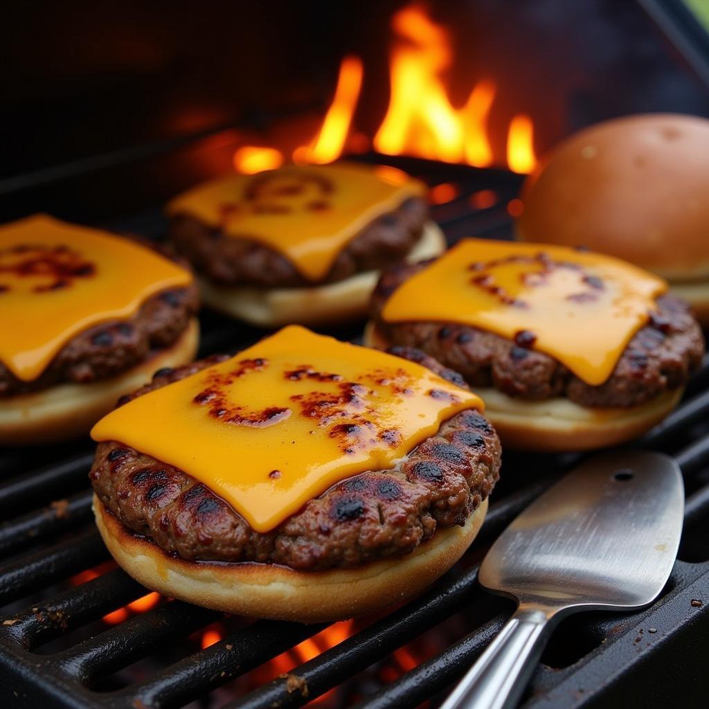 Gluten-Free Burgers Grilling on a Barbecue