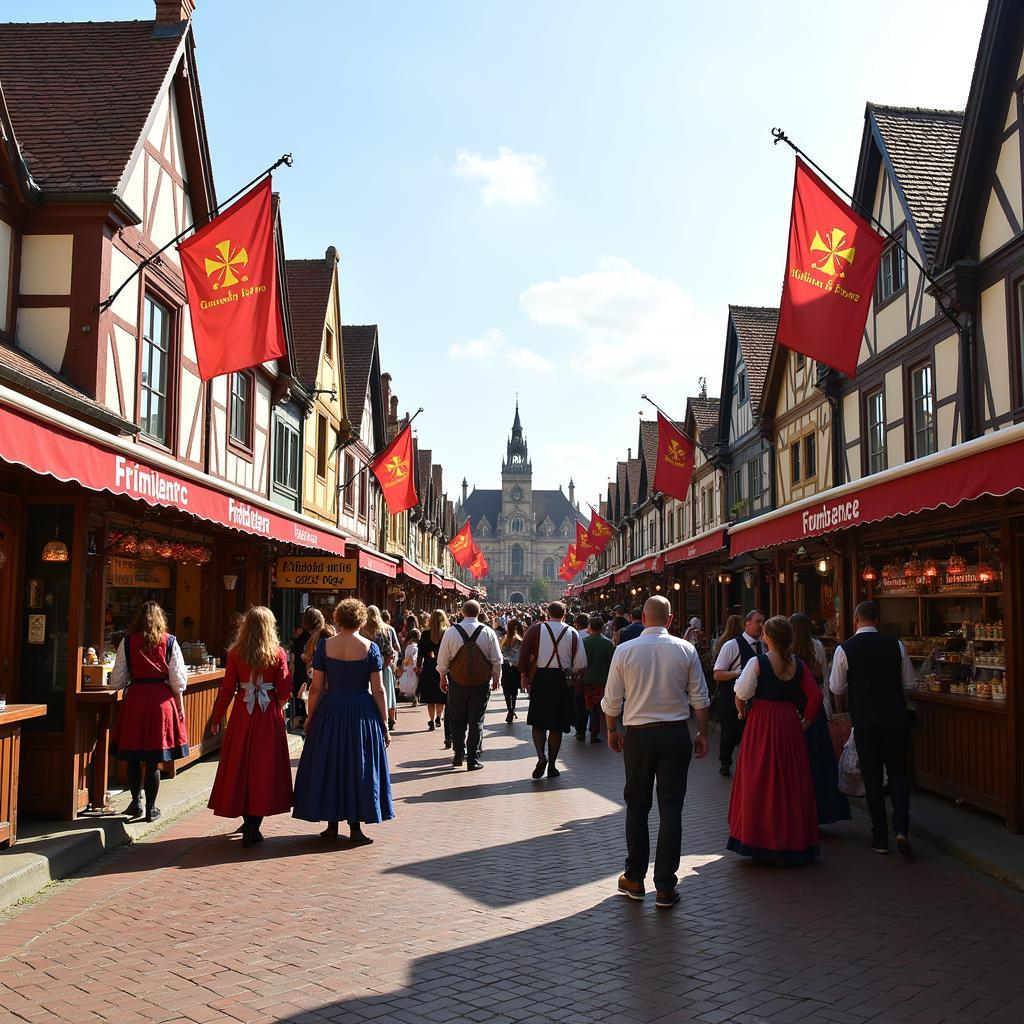 Gluten-free food stalls at a Renaissance festival