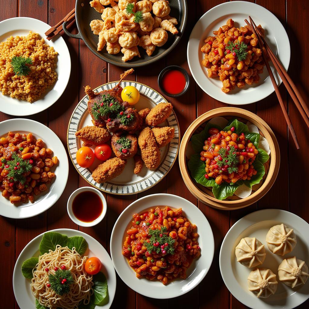 A Selection of Popular Gold Dragon Chinese Food Dishes