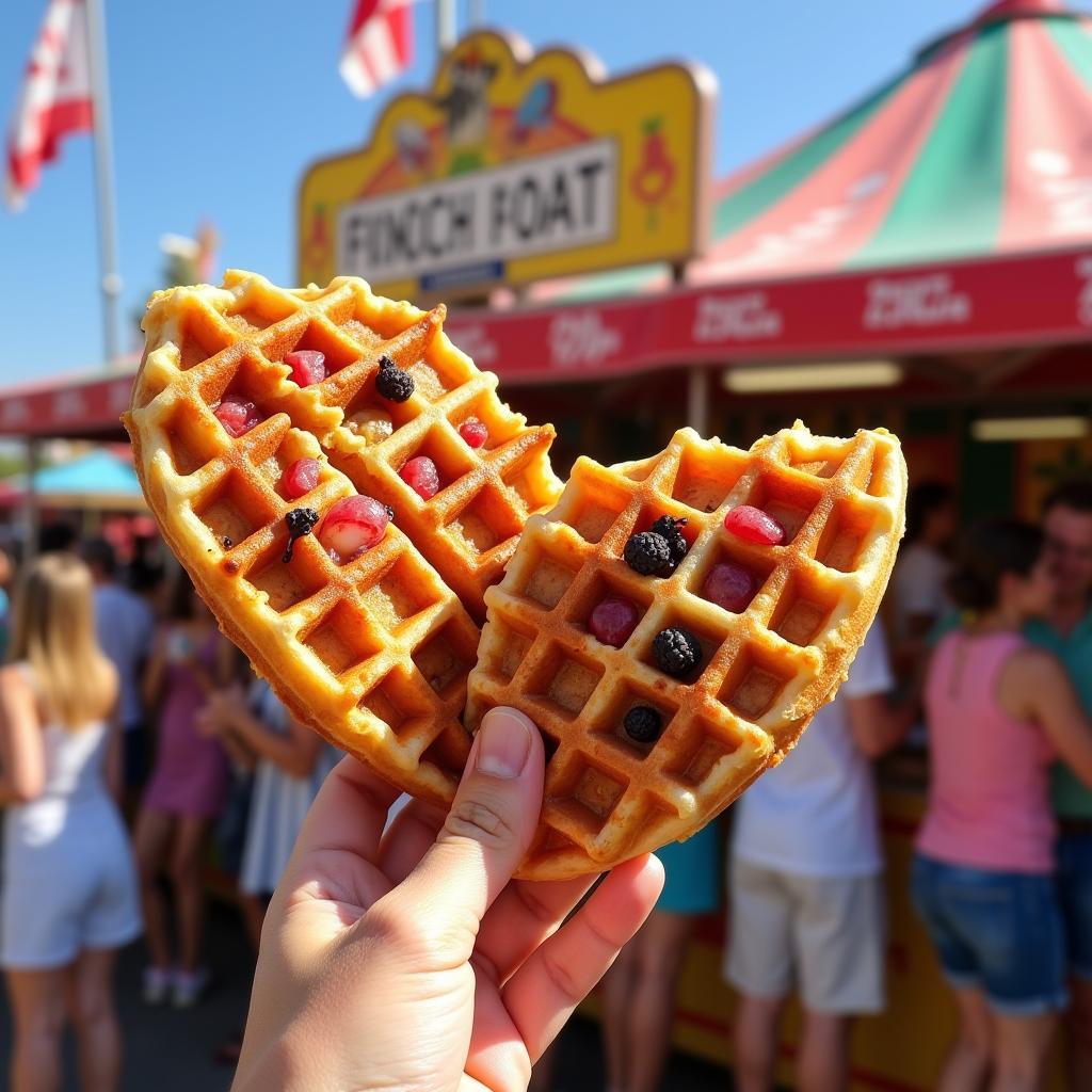 Golden French Waffles at a Food Stall