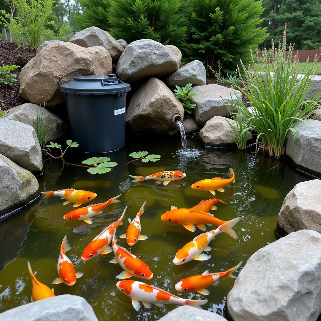 Pond with filtration system