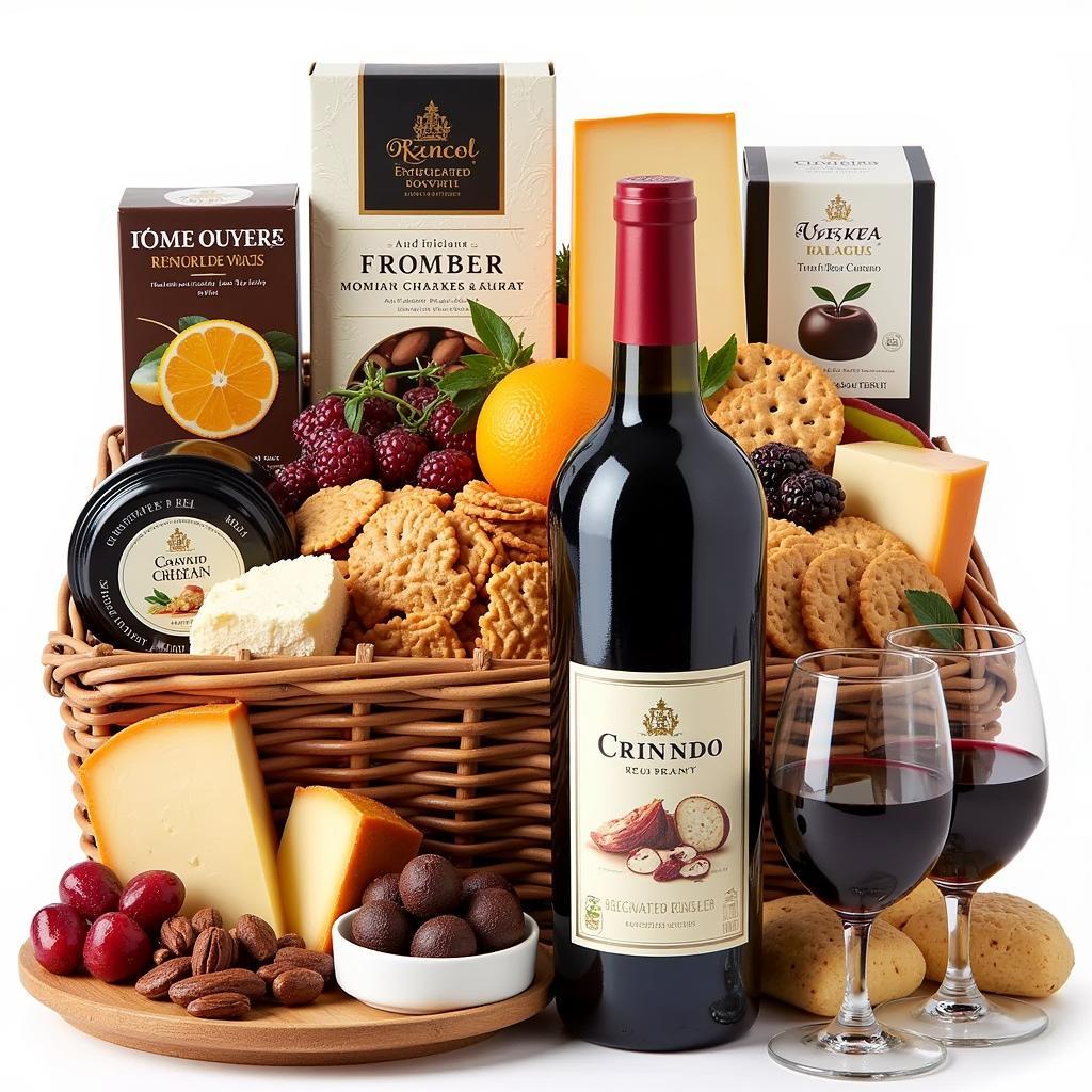 Gourmet Food and Wine Gift Basket