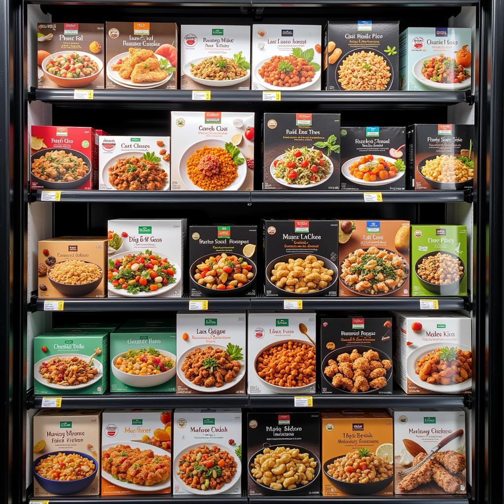 Gourmet frozen meals selection