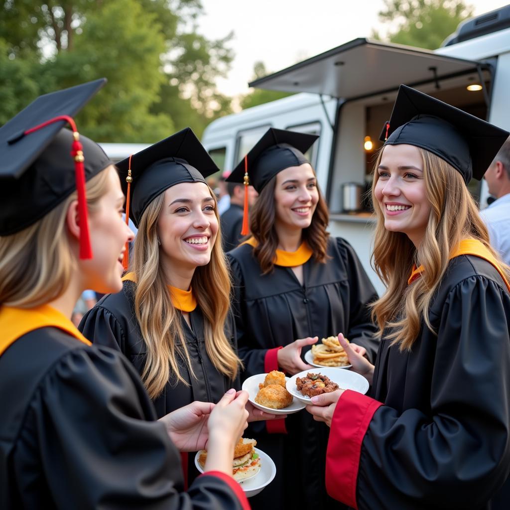 Graduates Enjoying Food Truck Meal