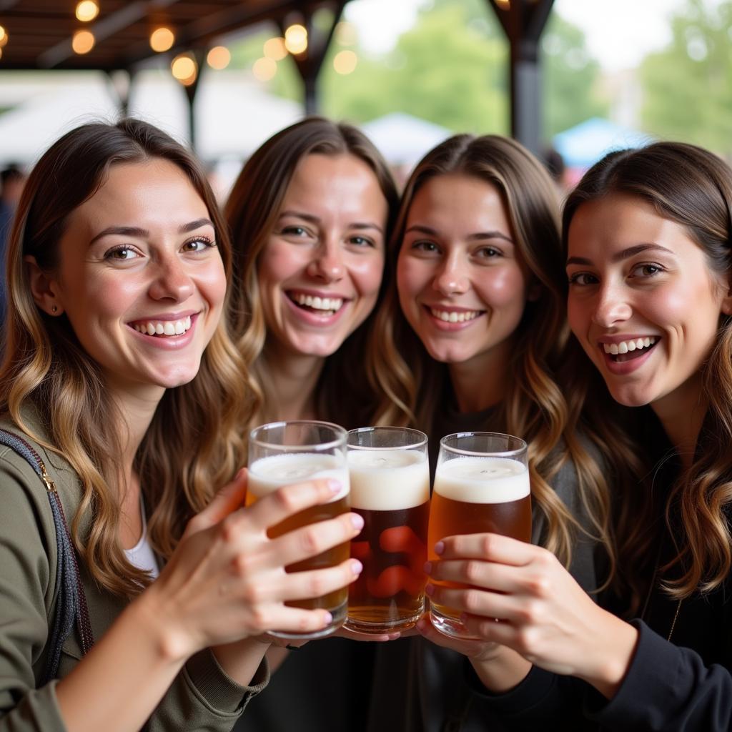 Friends toasting at the Grand Rapids Beer, Wine, and Food Festival.