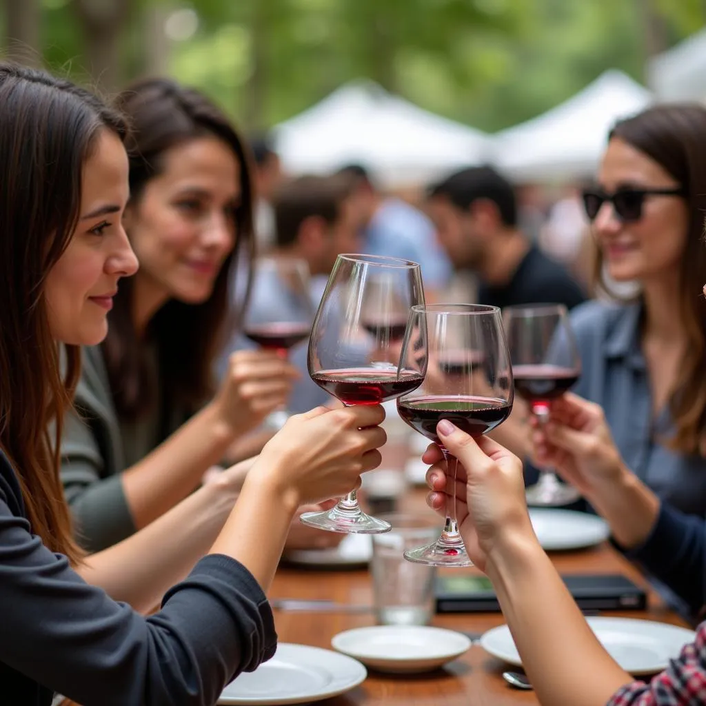 Attendees participating in a wine tasting at the Grand Rapids Wine Festival