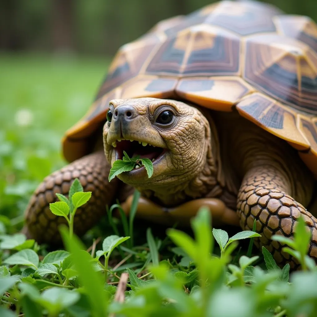 Grassland Tortoise Grazing