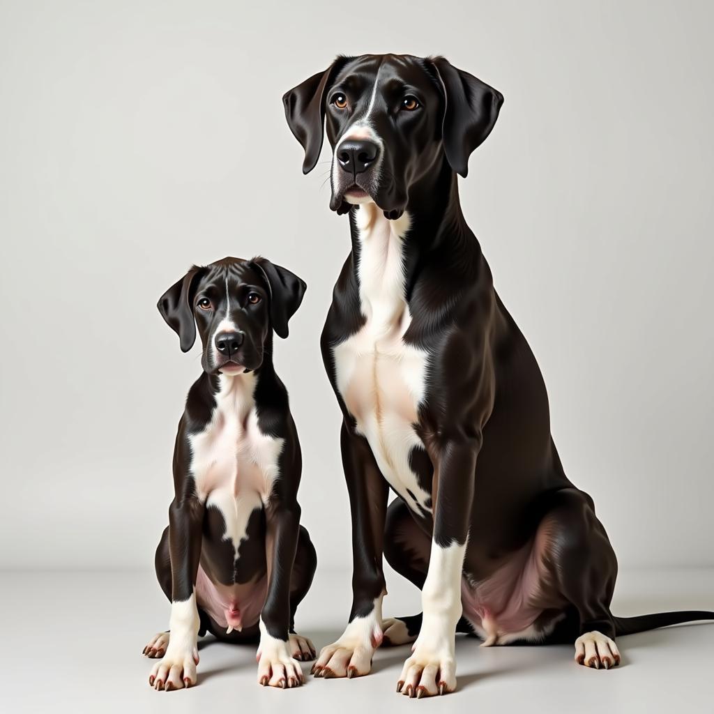 Great Dane Puppy and Adult