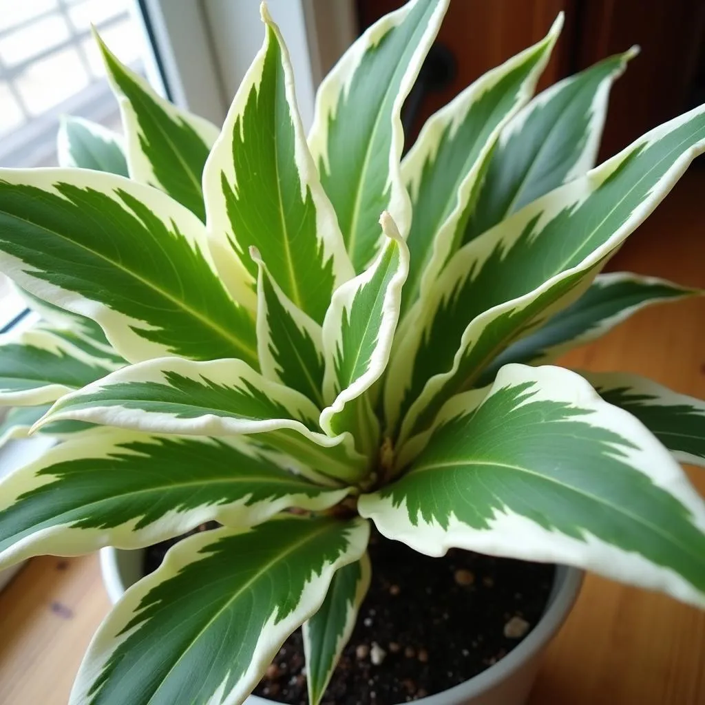 Healthy Great White Shark plant in a pot.