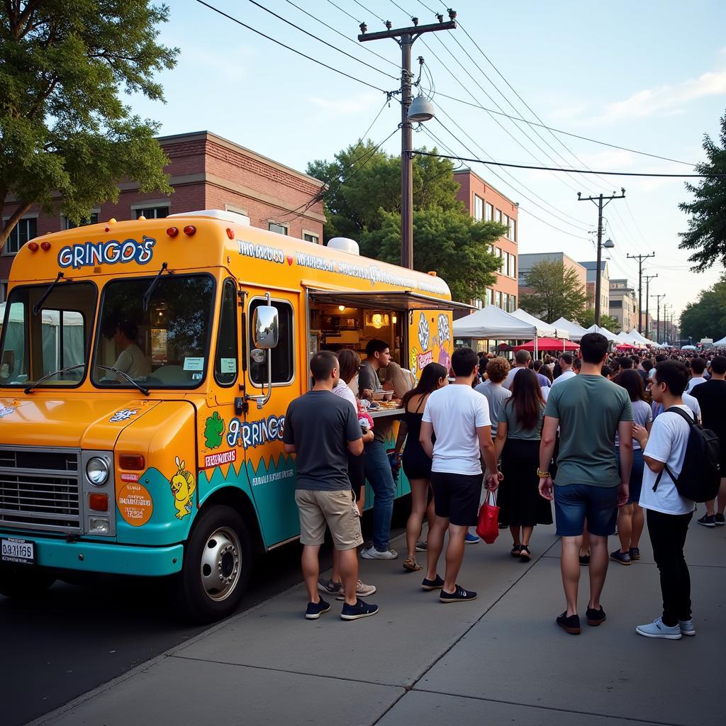 Gringos Food Truck Serving a Crowd at a Local Festival