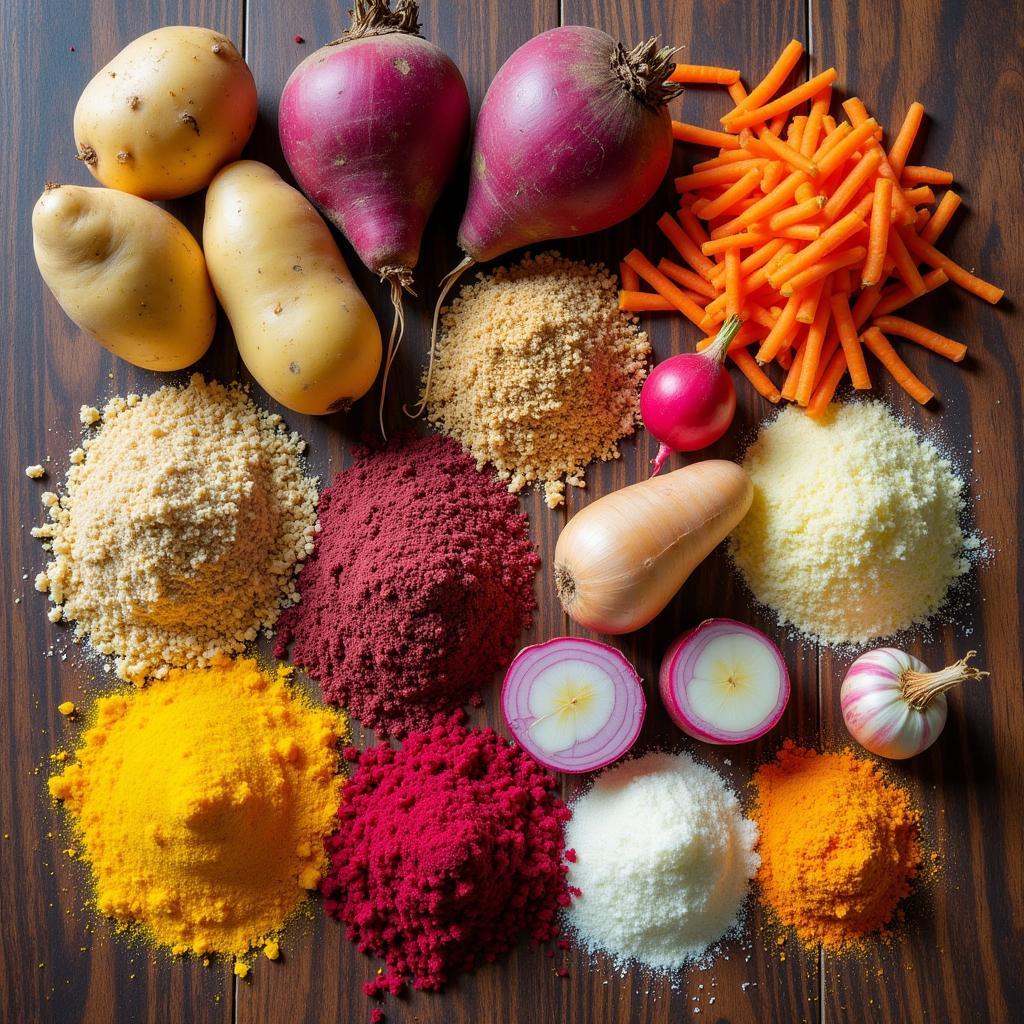 Assortment of Ground Food