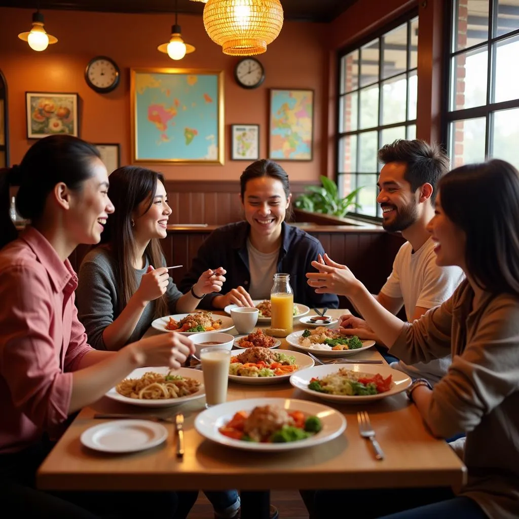 Friends Enjoying Chinese Food in Little River