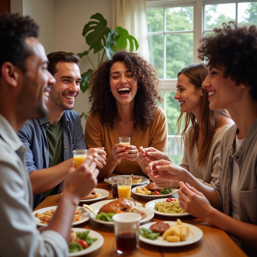 Friends Enjoying a Meal