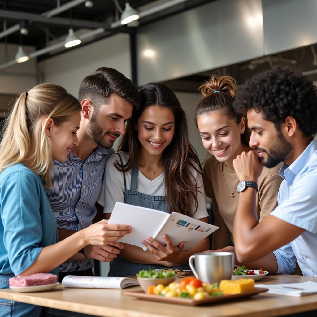 Group Studying Food Safety Manual