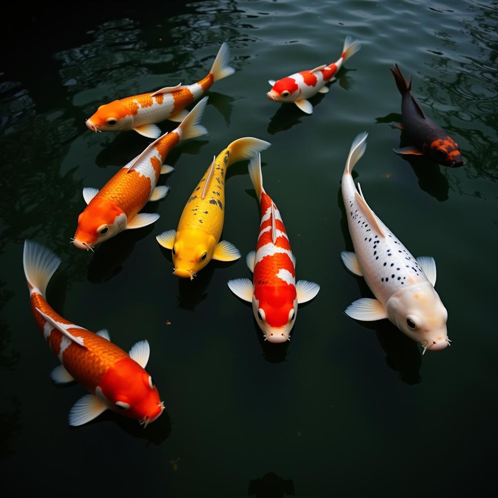 Koi Fish Growing in a Pond