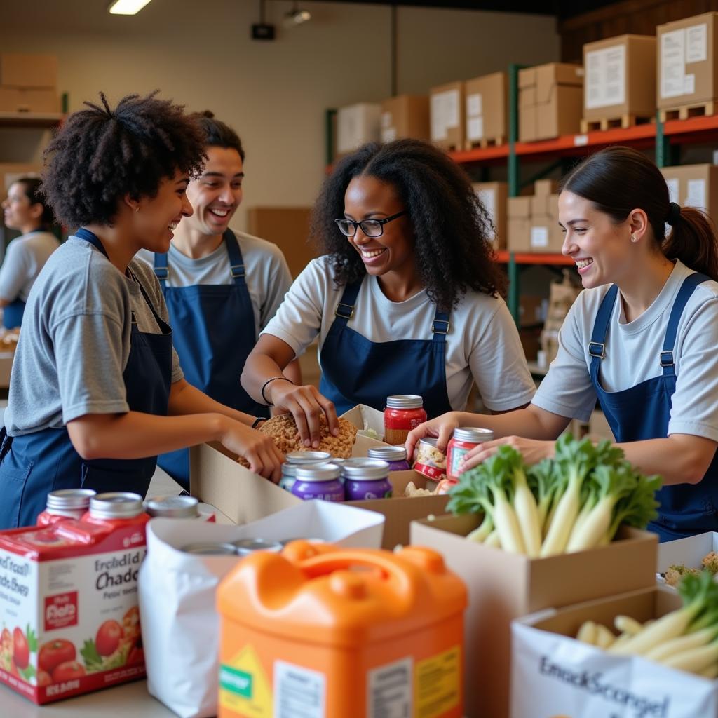 Volunteers at the Hallandale Food Pantry sorting donations