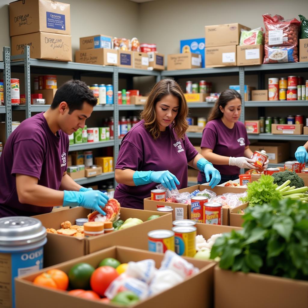 Volunteers at a Hamilton Ohio Food Pantry