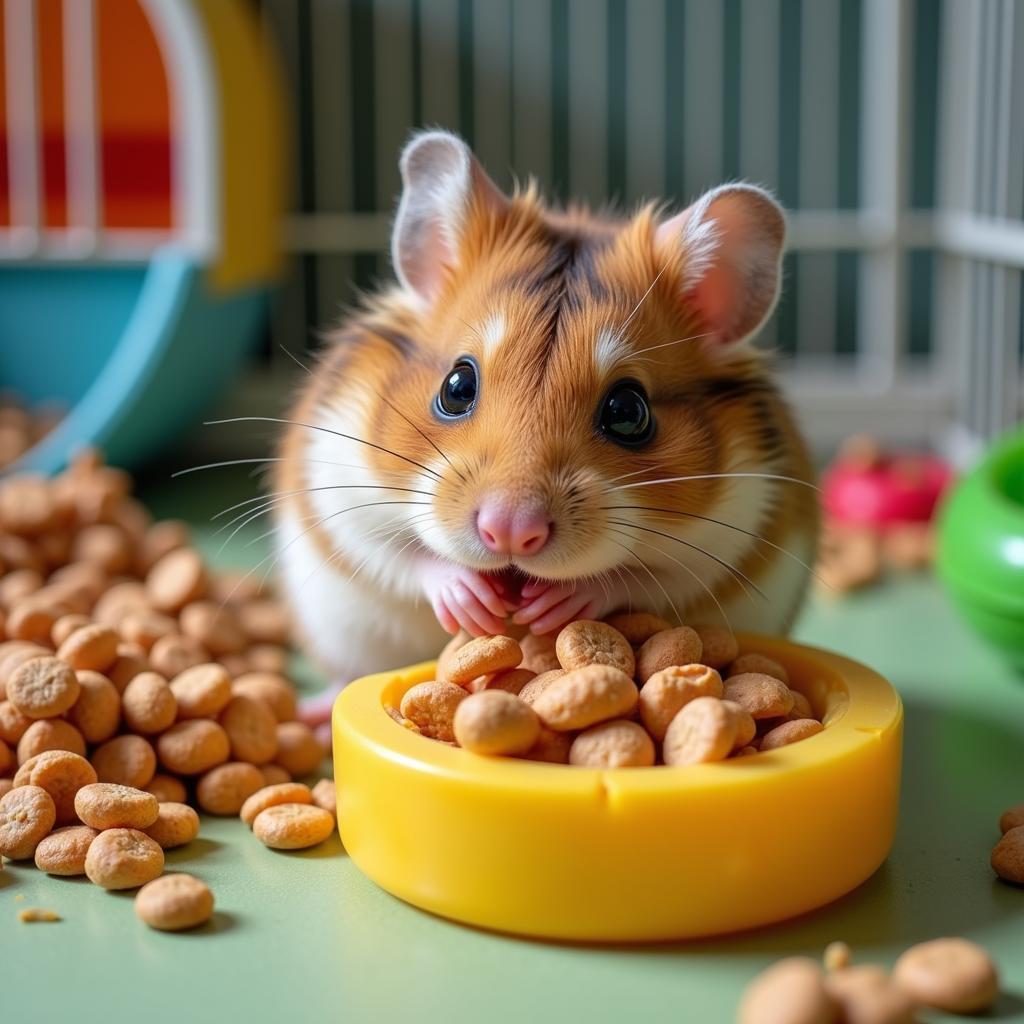 Hamster Enjoying Tropical Carnival Food