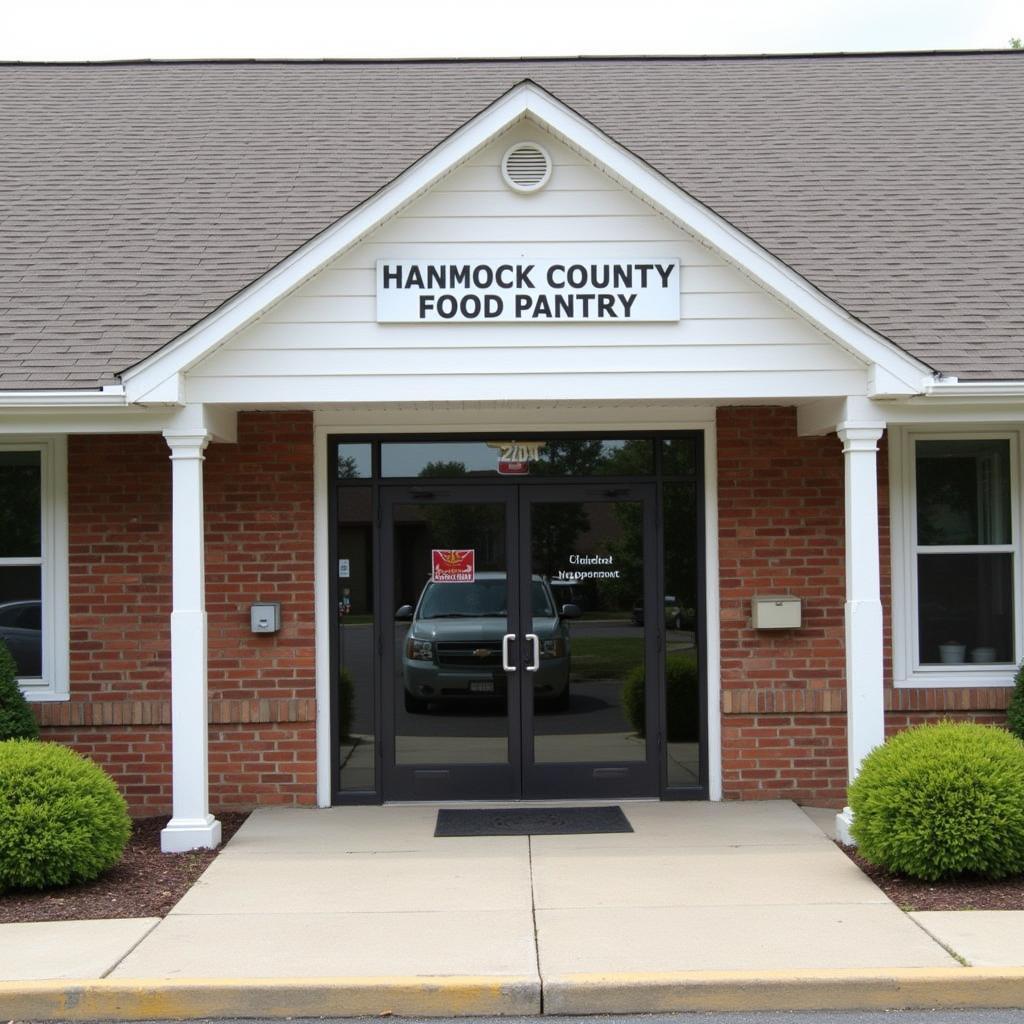 Exterior view of the Hancock County Food Pantry building