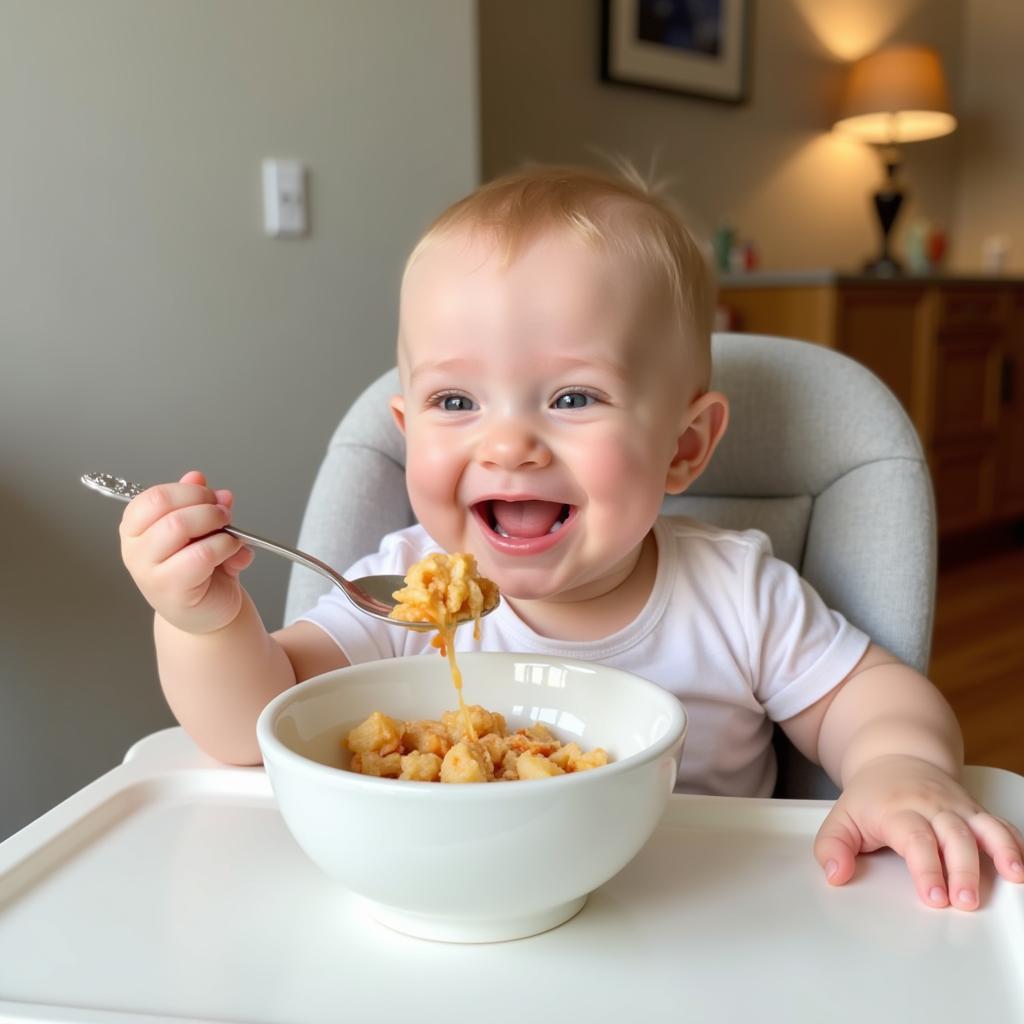 Happy Baby Eating Holle