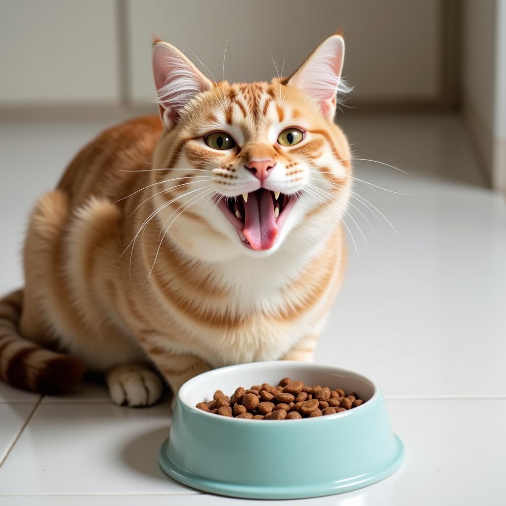 Cat Enjoying Gluten-Free Food