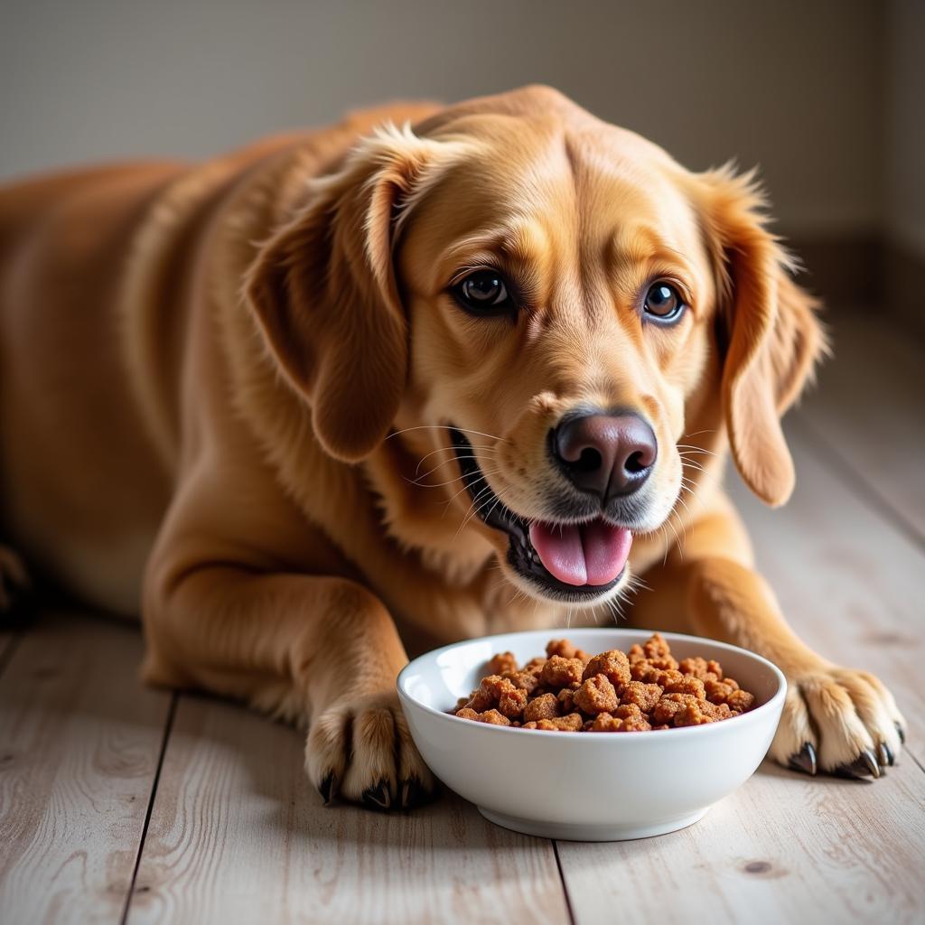 Happy Dog Eating Albright's