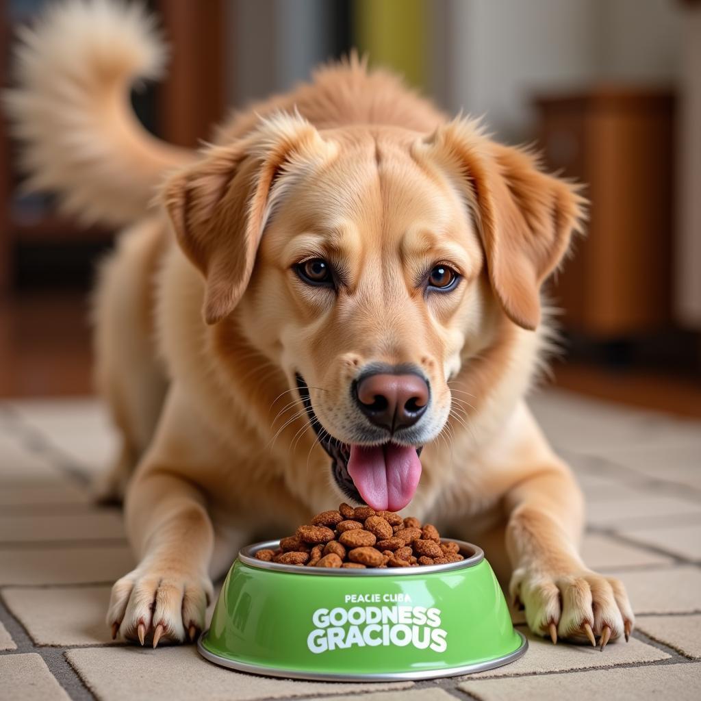 A Happy Dog Enjoying Goodness Gracious Dog Food