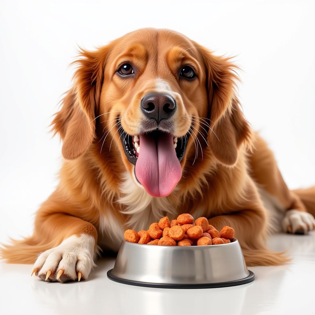 A Happy Dog Enjoying Wholesome Salmon Dog Food