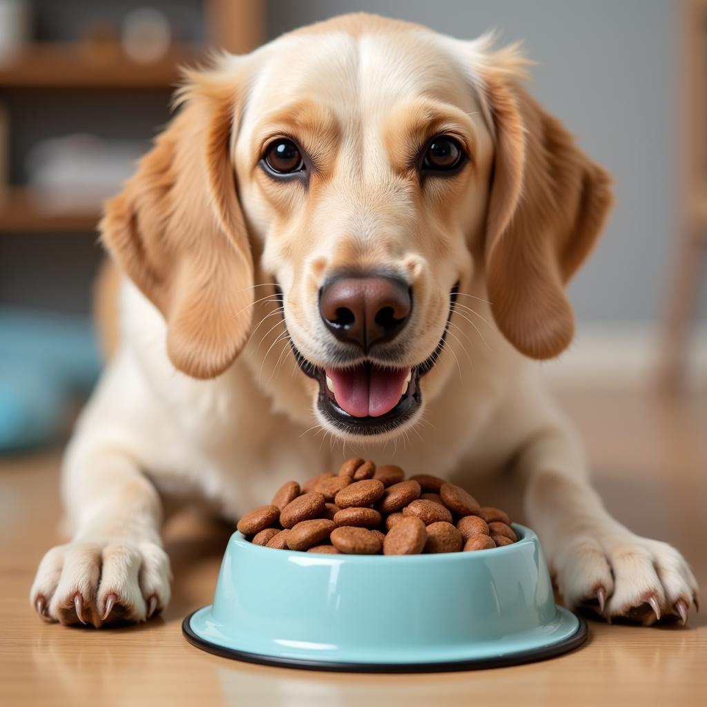 Dog Enjoying Vet Life Dog Food