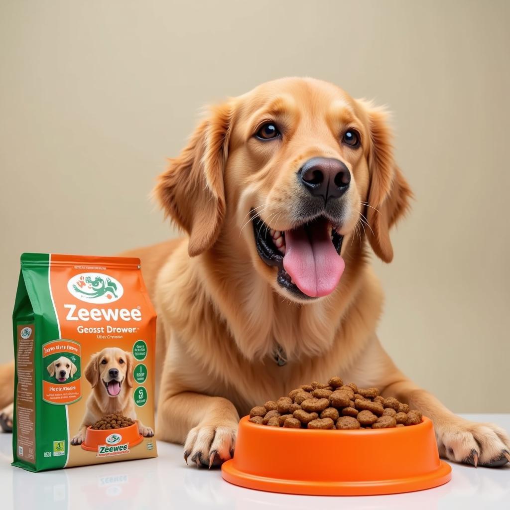 Happy Dog Enjoying Zeewee Dog Food